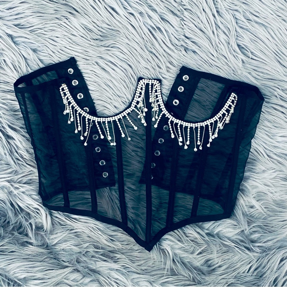 Elegant Black Sheer Shapewear Corset